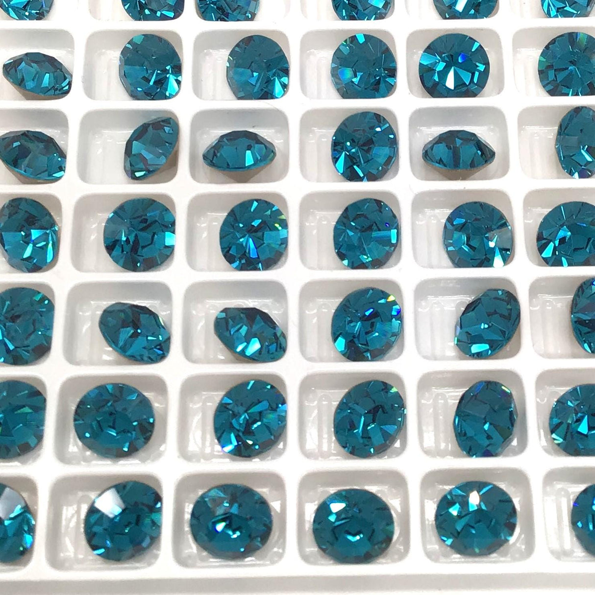 Preciosa SS39 Indicolite, Maxima Chaton, 8mm, Round Chaton, Foiled Back