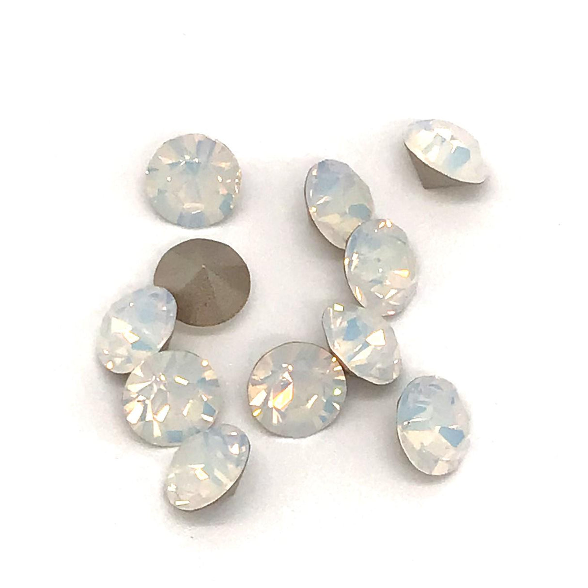 Preciosa SS39 White Opal, Maxima Chaton, 8mm, Round Chaton, Foiled Back