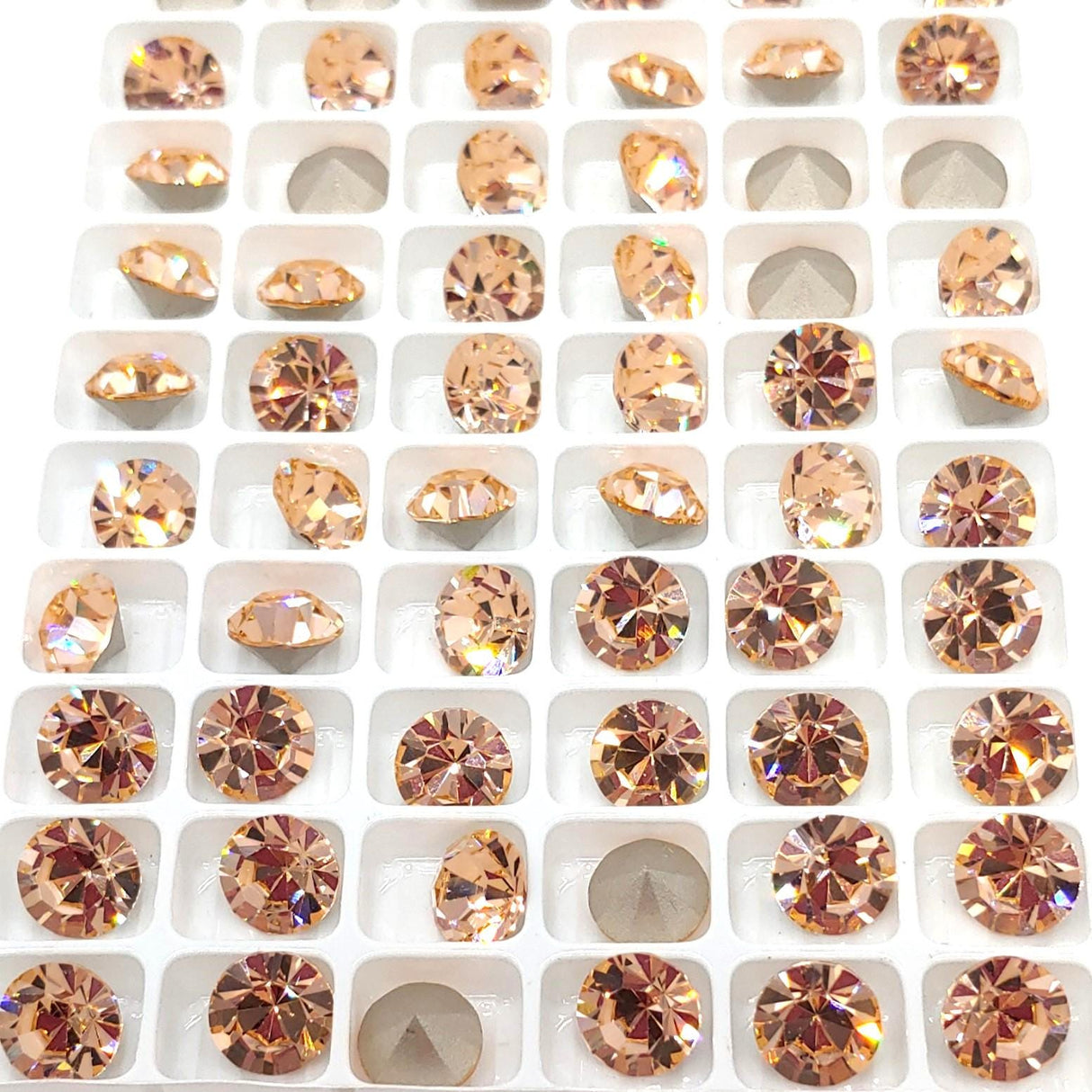 Preciosa SS39 Light Peach, Maxima Chaton, 8mm, Round Chaton, Foiled Back