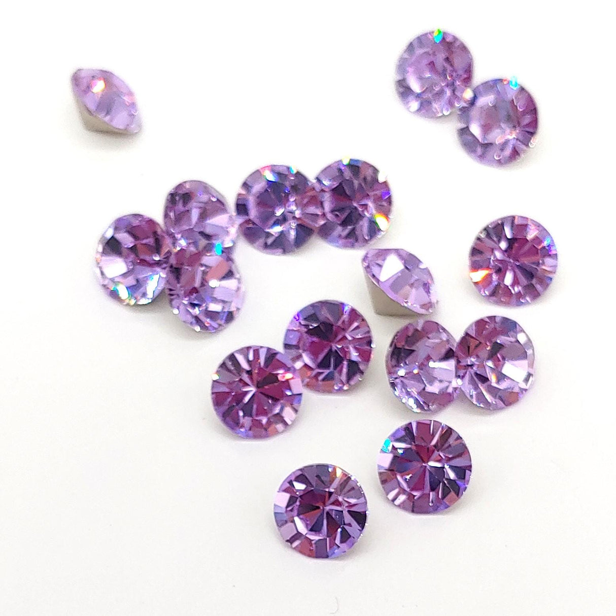 Preciosa SS39 Violet, Maxima Chaton, 8mm, Round Chaton, Foiled Back