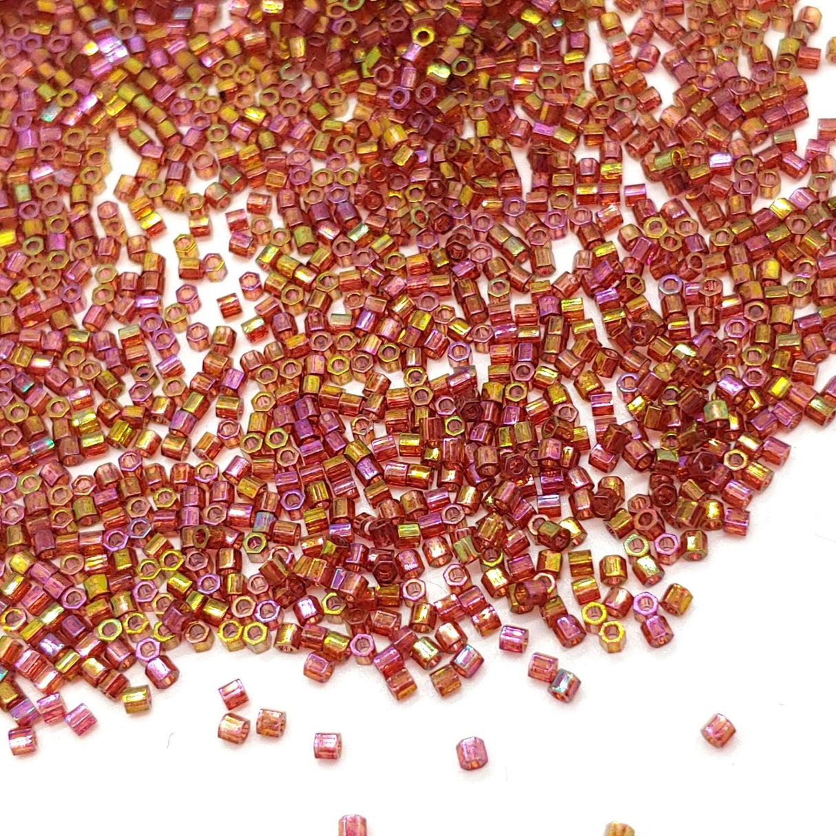 Delica 15/0 Hex Cut Topaz Rainbow Gold Luster Delica Bead, DBSC0103-5 Grams