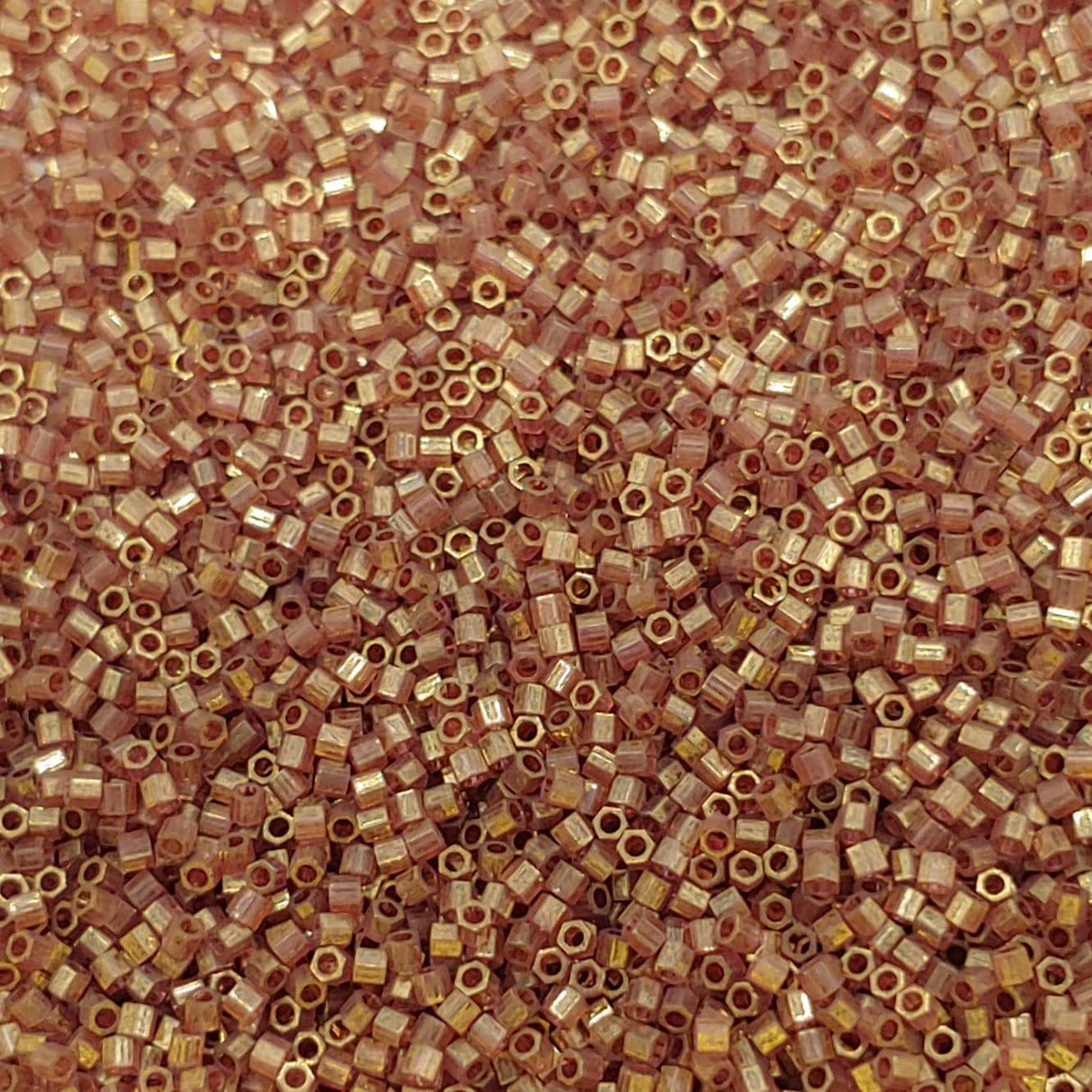 Delica 15/0 Hex Cut Topaz Gold Luster Delica Bead, DBSC0115-5 Grams