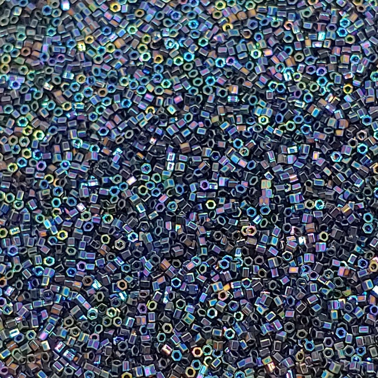 Delica 15/0 Hex Cut Metallic Blue Iris Delica Bead, DBSC0005-5 Grams