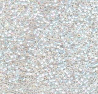 Delica 11/0 White Opal AB Miyuki Delica Bead, DB0222-5 grams