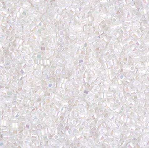 Delica 11/0 White Opal AB Miyuki Delica Bead, DB0222-5 grams