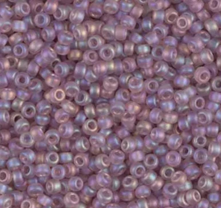 11/0 Matte Transparent Smoky Amethyst AB, Miyuki Glass Seed Beads, 142FR-9 grams
