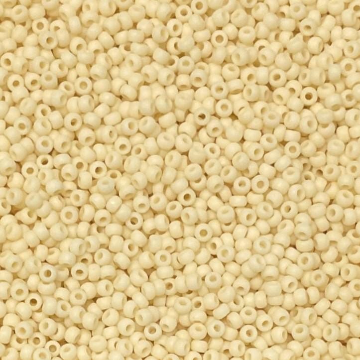 11/0 Matte Opaque Dark Cream, Miyuki Seed Beads 492F-10 grams