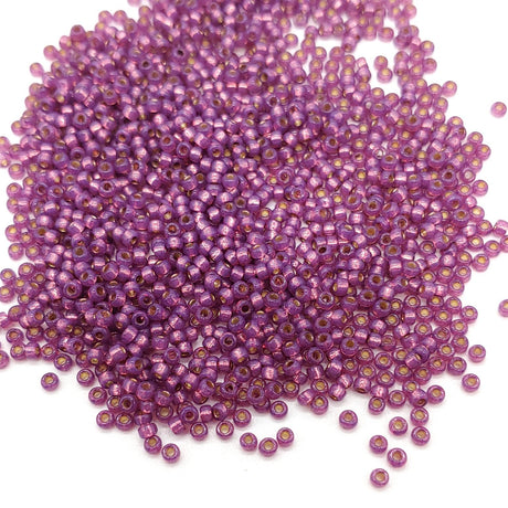11-4248 Duracoat Dyed Silver Lined Dark Lilac, Miyuki Seed Beads 11/0