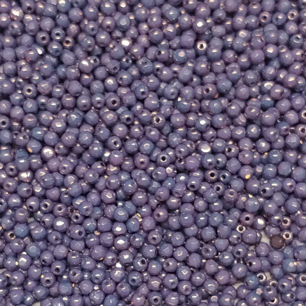 3mm Fire Polish Lila Vega Bronze, Czech glass faceted round, 03000-14415