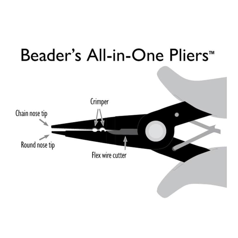 Beader's All-in-One Tool, Beadsmith Pliers for Beaders. 4 in 1 tool
