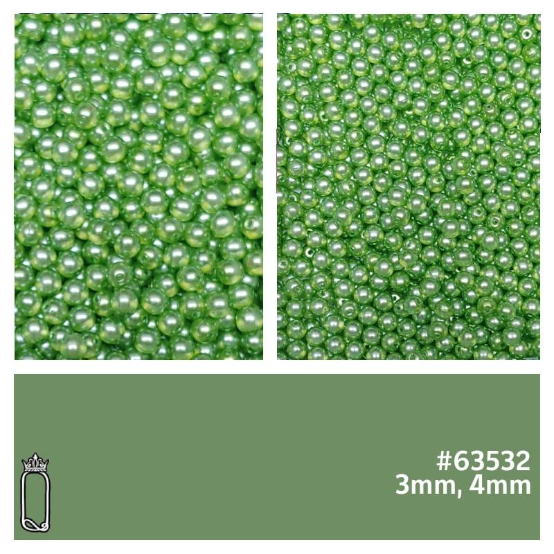 3mm, 4mm, Crystal Pearl Green-Round, Czech Glass Beads