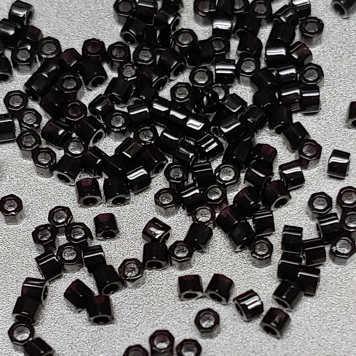 Delica 11/0 Hex Cut Black Miyuki Delica Bead, DBC0010-5 Grams