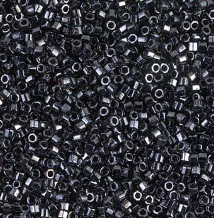 Delica 11/0 Hex Cut Gunmetal Miyuki Delica Bead, DBC0001-5 Grams