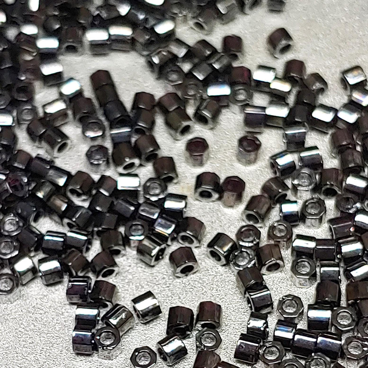 Delica 11/0 Hex Cut Gunmetal Miyuki Delica Bead, DBC0001-5 Grams