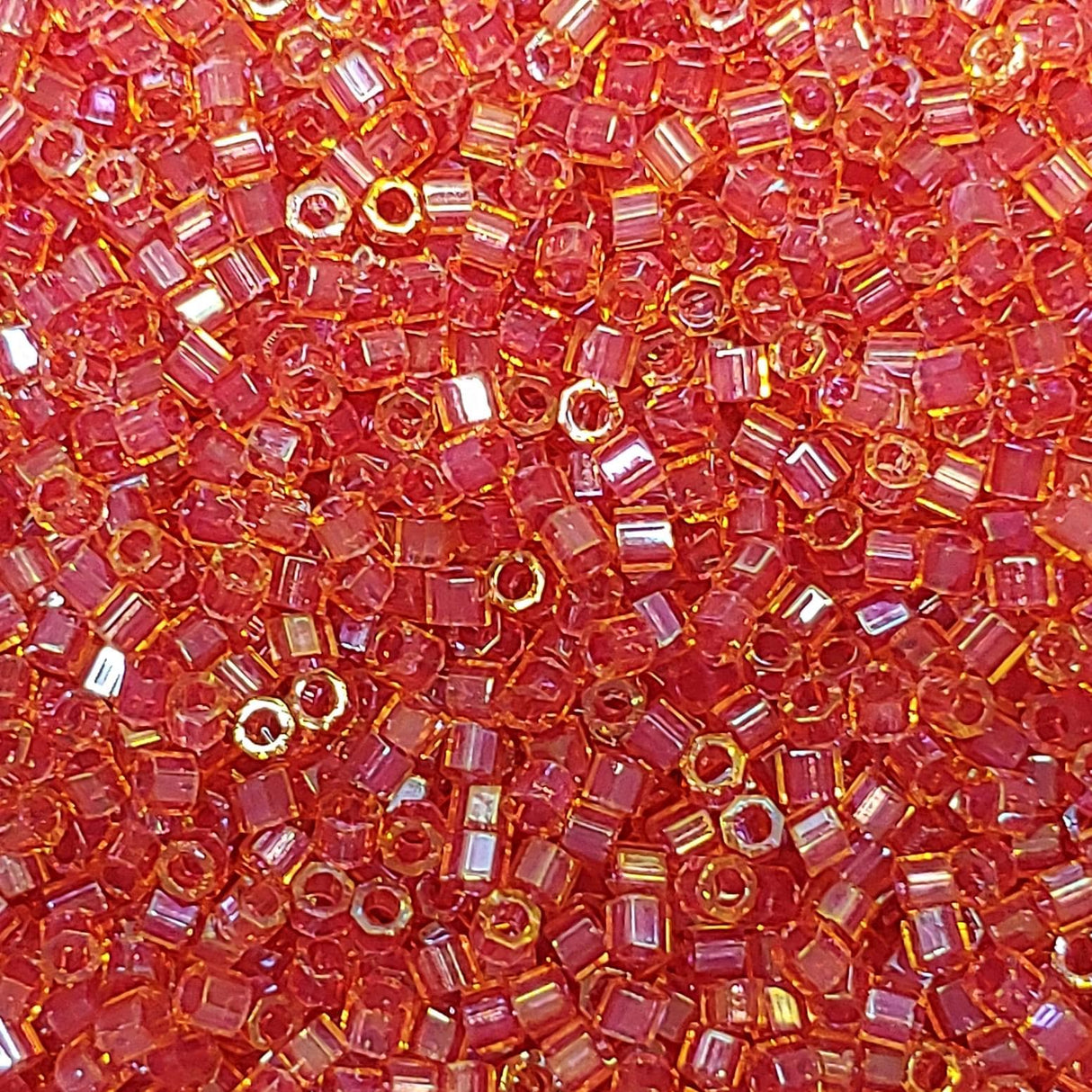 Delica 11/0 Hex Cut Raspberry Lined Crystal Miyuki Delica Bead, DBC0056-5 Grams