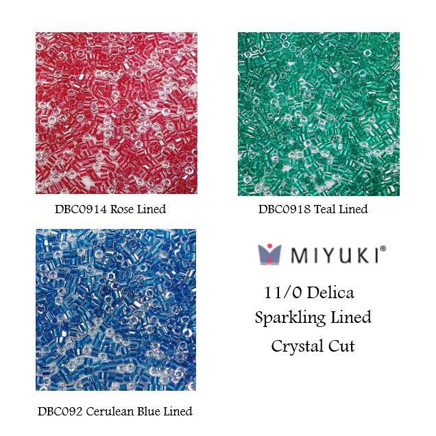 Delica 11/0 Sparkling Lined Cut Crystal Hex Miyuki Delica Bead, 5 Grams