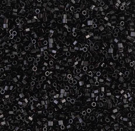 Delica 15/0 Hex Cut Gunmetal Miyuki Delica Bead, DBSC0001-5 Grams