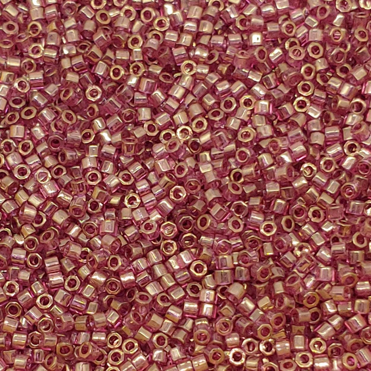 Delica 11/0 Hex Cut Gold Luster Amethyst Delica Bead, DBC0108-5 Grams