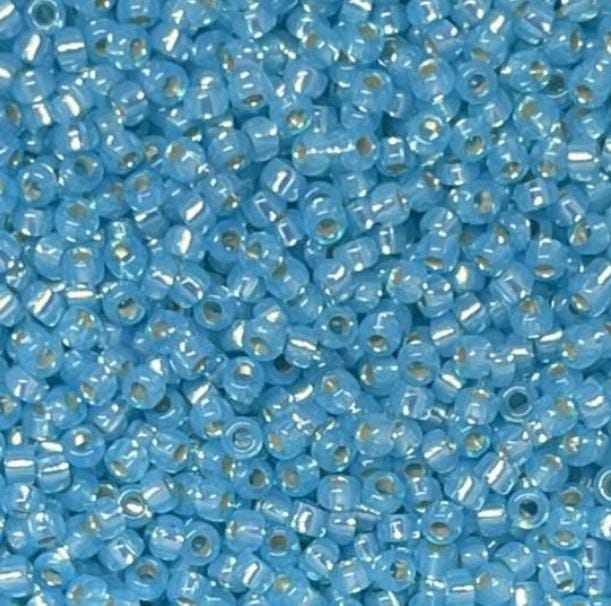 11/0 Matte Silver Lined Cobalt, Miyuki Glass Seed Beads, 20F-10 grams