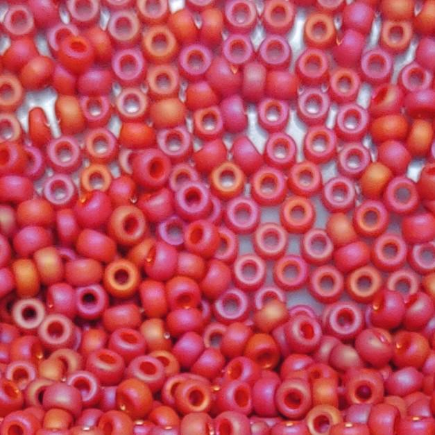 11/0 Miyuki Frosted Opaque Glaze Rainbow Cardinal, 4695-10 Grams