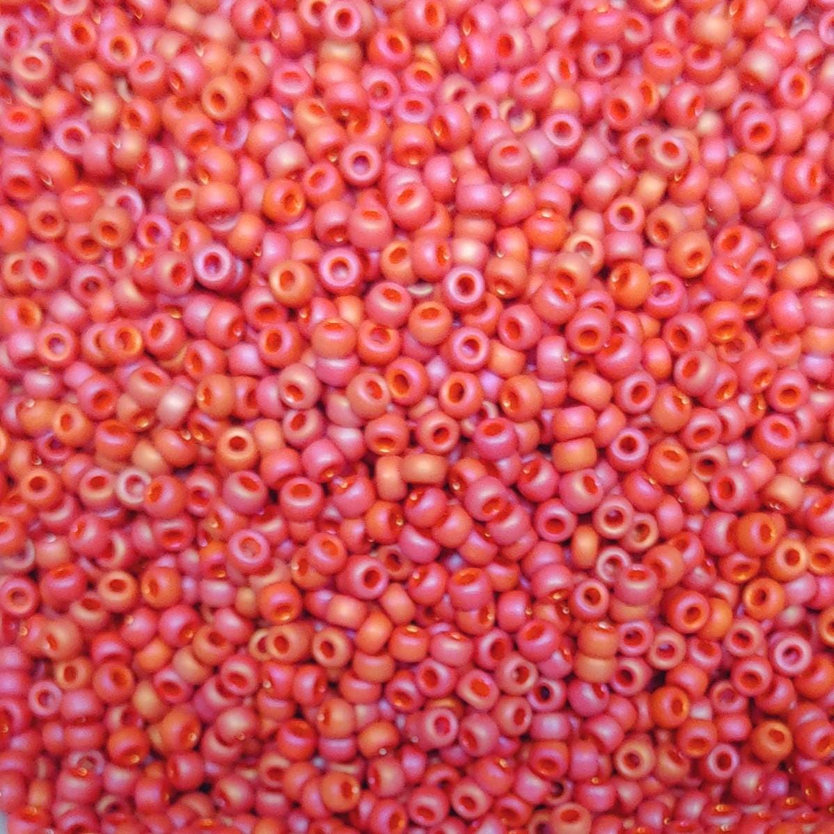 11/0 Miyuki Frosted Opaque Glaze Rainbow Cardinal, 4695-10 Grams