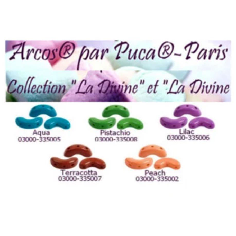 Arcos par Puca La Divine Collection, 3-Hole 5X10MM Czech Glass, 30 Beads - Choose a Color