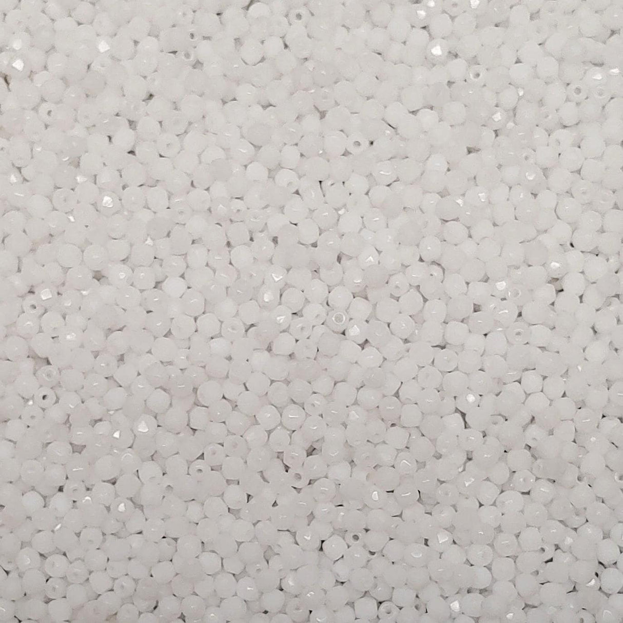 True 2MM Chalk White, Fire Polish, Czech Glass, 03000-100 beads