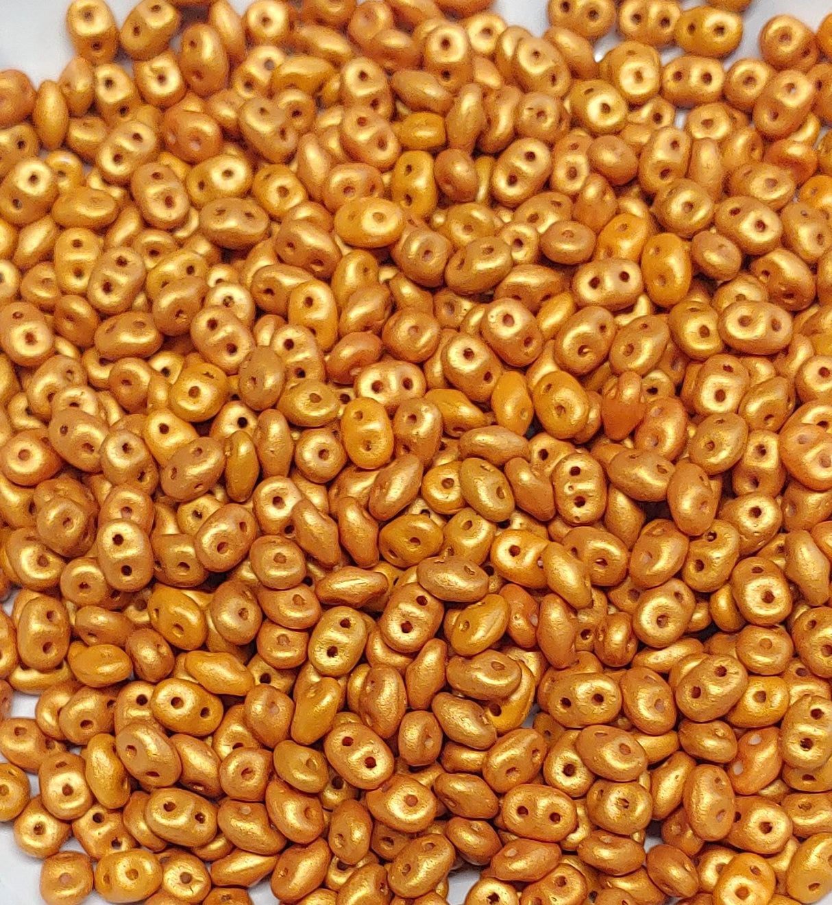Superduo Gold Shine Minium, 2-hole bead 2.5x5mm-02010-24109, 10 grams