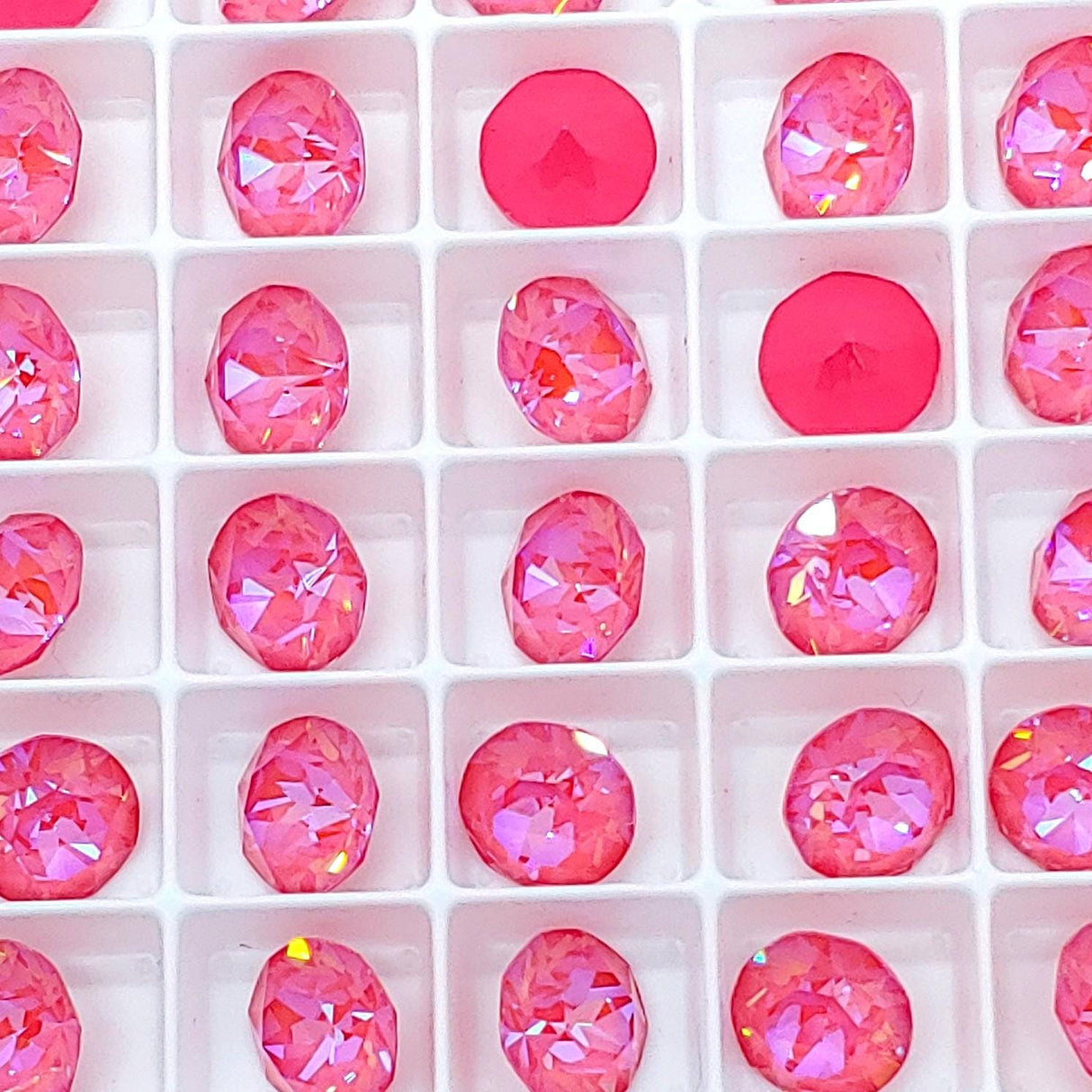 Brilliance Crystal Lotus Pink Delite SS39 8mm Chaton, UnFoiled Back