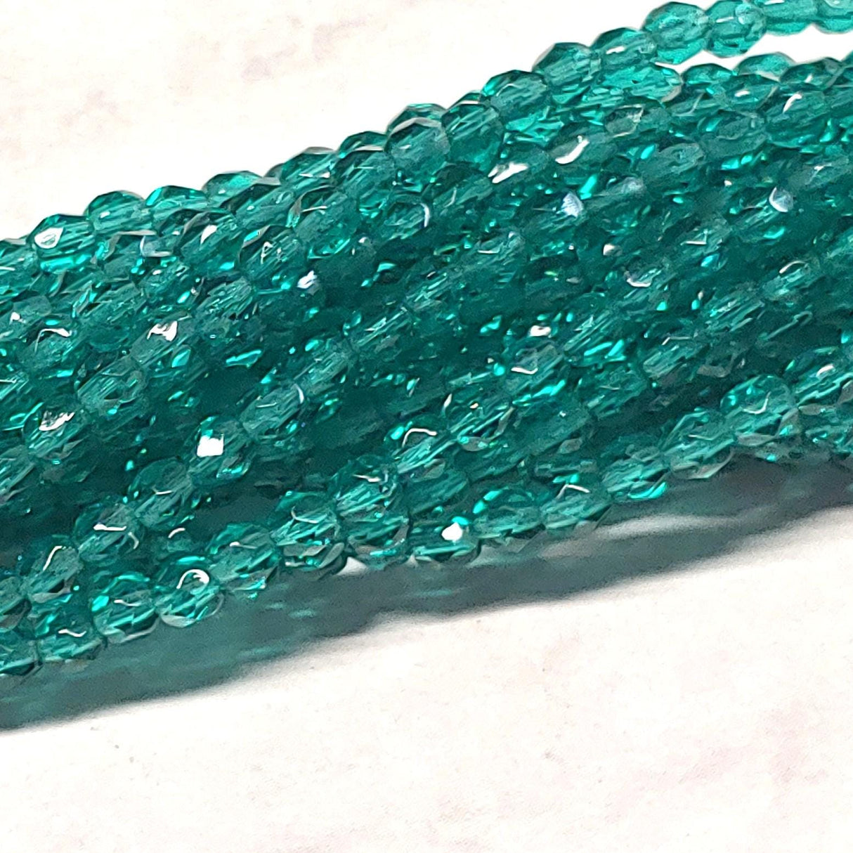 3mm Fire Polish Teal Czech glass faceted round-50 Beads
