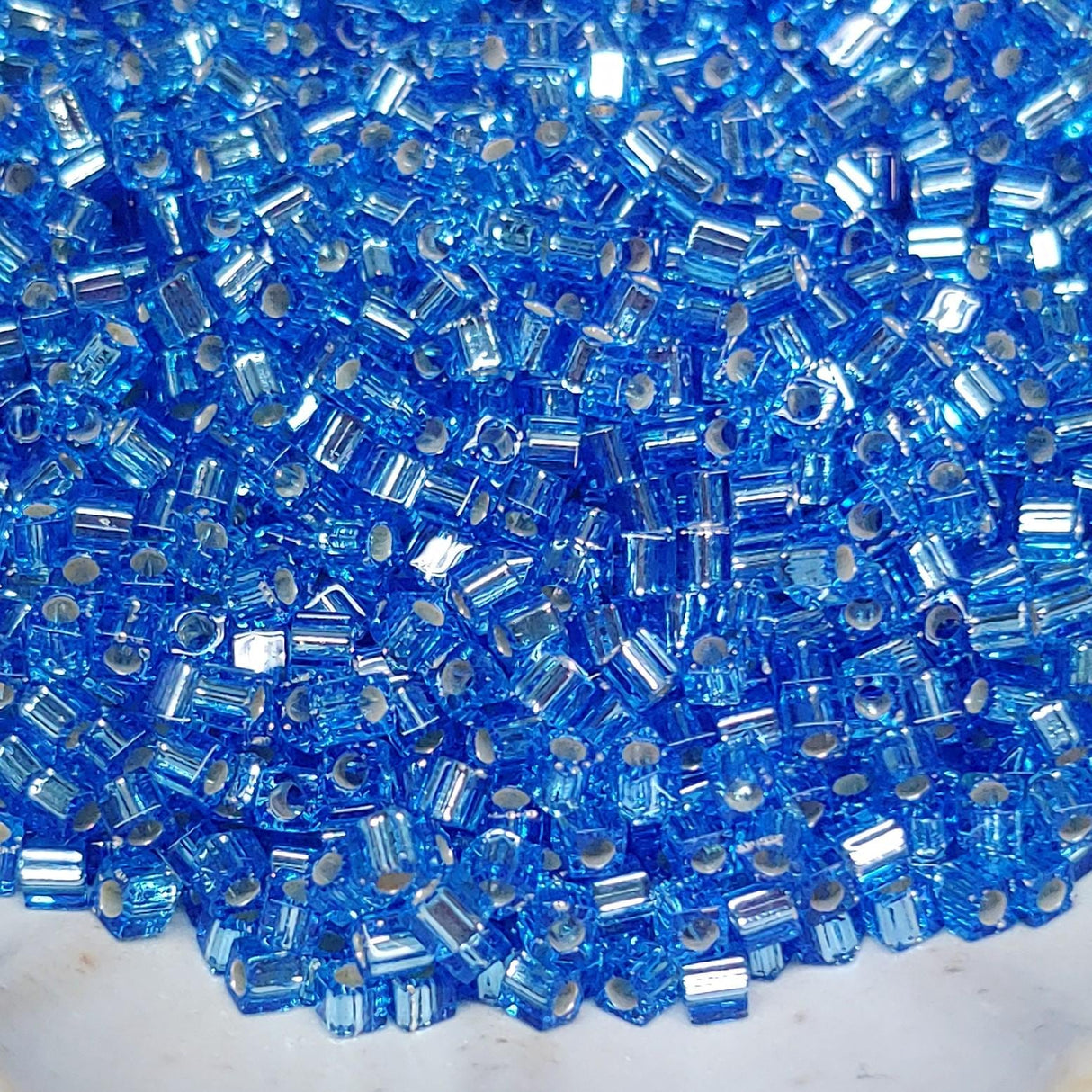 1.8mm Miyuki Cube Silver Lined Sapphire SB18-19, 8 Grams