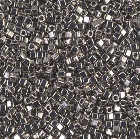 1.8mm Miyuki Cube Nickel Plated SB18-190, 5 Grams