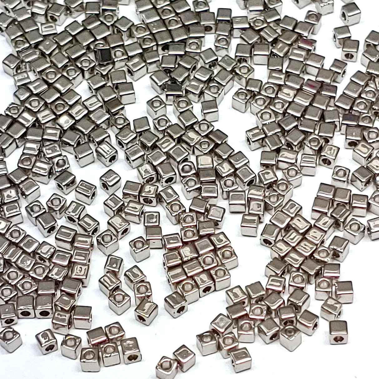 1.8mm Miyuki Cube Nickel Plated SB18-190, 5 Grams