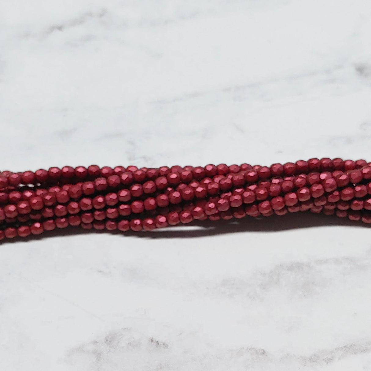 3mm Fire Polish Chatoyant Shimmer Red Wine Czech glass faceted round-50 Beads