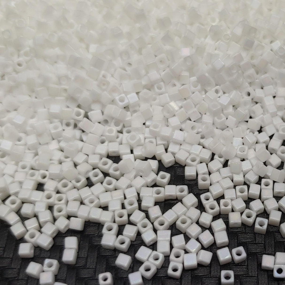 1.8mm Miyuki Cube Matte White AB SB18-402FR, 8 Grams