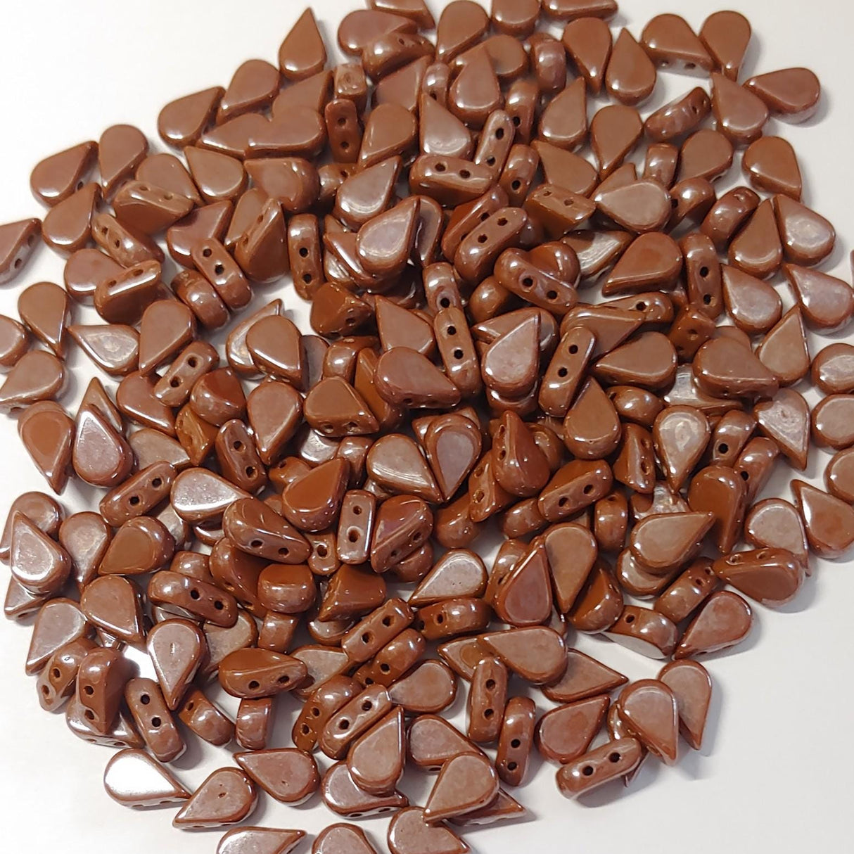 Amos® par Puca® Paris Opaque Chocolate Luster, 2-Hole Czech Glass 5x8mm, 30 Beads