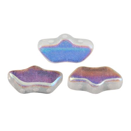 Delos Crystal AB, Jet, Opaque White Par Puca ®-Paris® 3 Hole 6x11mm-25 Beads**See pattern section, Free patterns if not added to cart