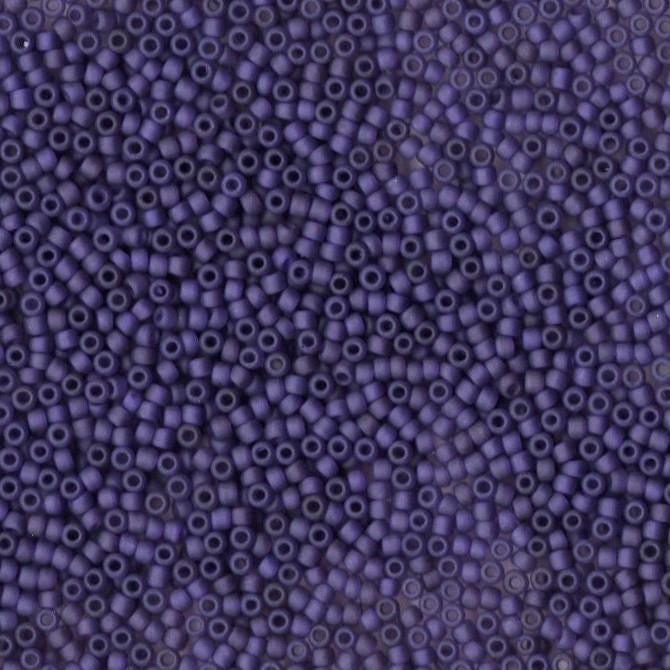11/0 Frosted Matte Dark Purple F399J, Japanese seed bead, 20 g.