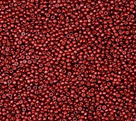11/0 Toho Brick Red Galvanized Permafinish, color PF564 Round Seed Bead 10g .(Cabernet)