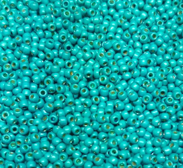 8/0 Toho Matte Turquoise Permafinish, color PF569F Round Seed Bead 10g