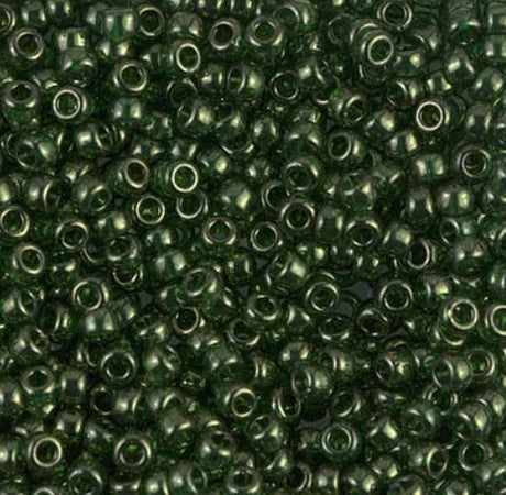 8/0 Olive Green Gold Luster Miyuki Glass Seed Beads, 306