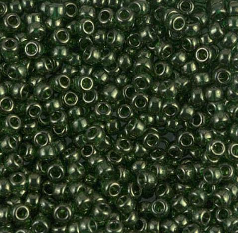 8/0 Olive Green Gold Luster Miyuki Glass Seed Beads, 306