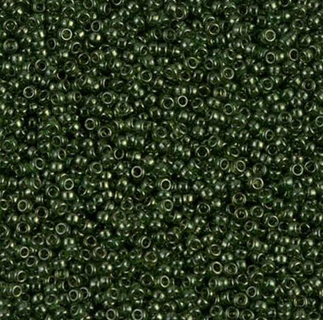 15/0 Olive Green Gold Luster Miyuki Glass Seed Beads, 306