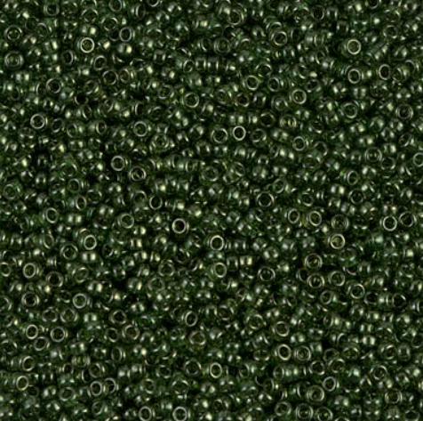 15/0 Olive Green Gold Luster Miyuki Glass Seed Beads, 306