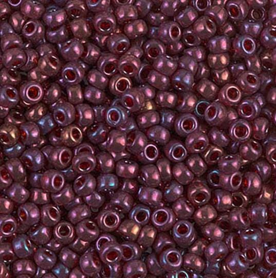 8/0 Cranberry Gold Luster Miyuki Glass Seed Beads, 313