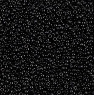 15/0 Opaque Black 401, Miyuki Glass Seed Beads, 10 grams