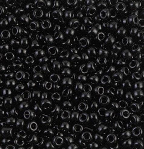 8-401 Opaque Black, Miyuki Seed Beads 8/0