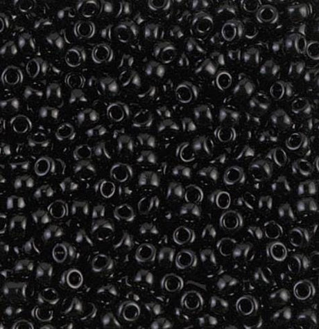 8-401 Opaque Black, Miyuki Seed Beads 8/0