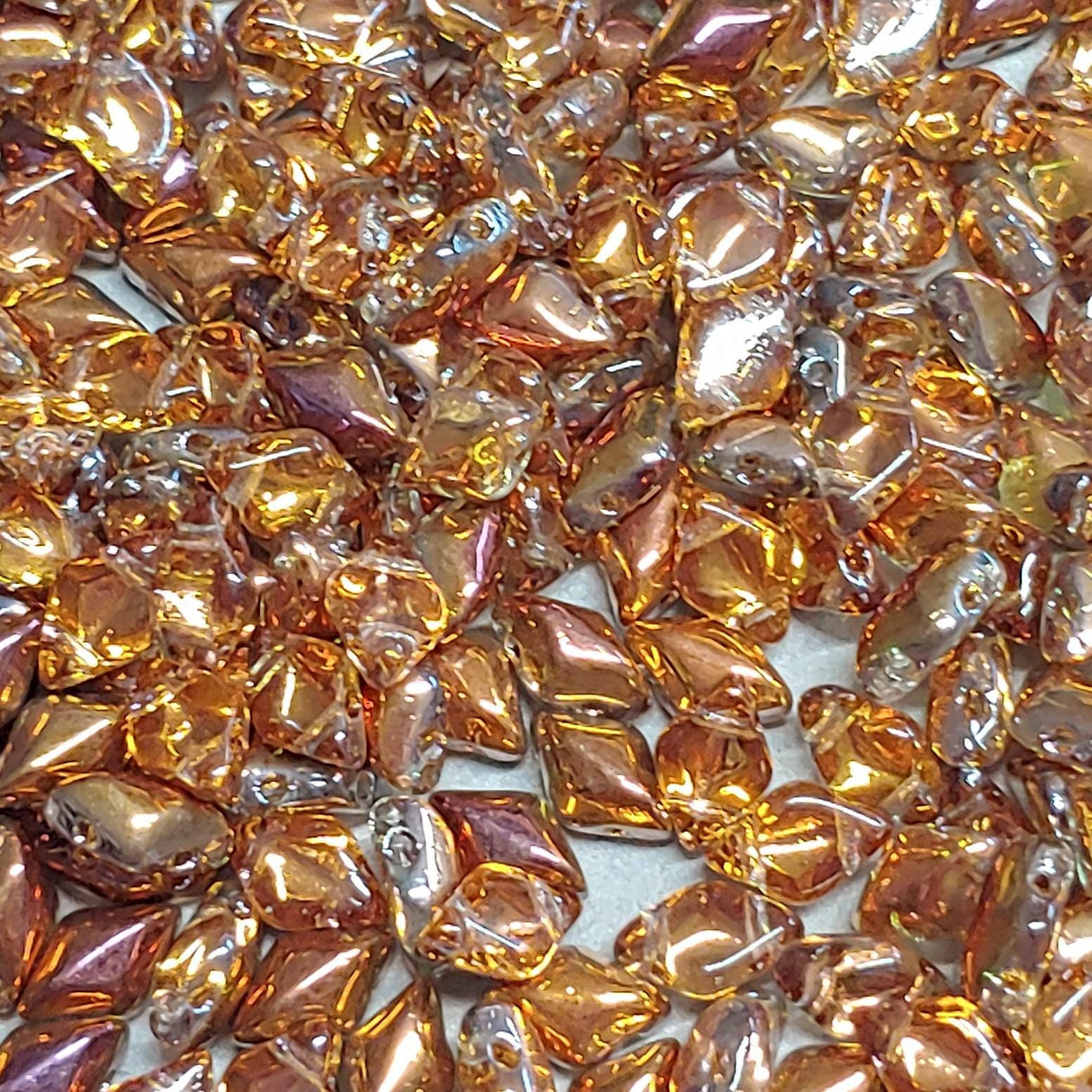 GemDuo Crystal Sunset, 2-Hole Czech beads 8x5mm, 27137- 50 Beads