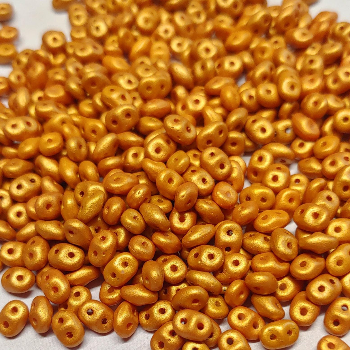 Superduo Gold Shine Minium, 2-hole bead 2.5x5mm-02010-24109, 10 grams